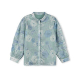 Mallory and Merlot Floral Floral Printed Pleated Detail Blouse