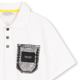 Marc Jacobs White Printed Pocket Polo T-Shirt