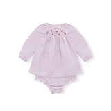 Birinit Petit Mauve Plumeti Embroidered Smocked Set