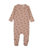 Mema Dark Pink Bow Pointelle Footie