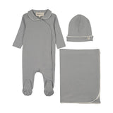 Mema Dove Blue / Winter White Trimmed Collar Take Me Home set