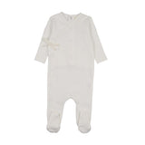 Mema Gray Dawn Pointelle Mock Wrap Footie