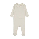 Mema Ivory Rib Ruffle Collar Footie