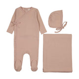 Mema Pale Pink Pointelle Mock Wrap Take Me Home Set