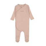 Mema Rose / Pale Pink Embroidery Amour Embroidered Footie