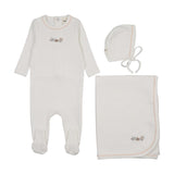 Mema White / Pink Embroidery Floral Take Me Home Set