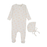 Mema Winter White Bows Print Pointelle Footie Set