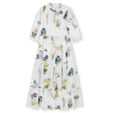 Minimal Floral Tiered Button Dress