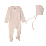 Minimoi Barely Pink All Over Abstract Print Footie Set