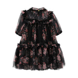 Angel Face Black Sprig Flower Myrtisa Dress