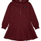 N.21 Maroon Hooded Half Zip Dress