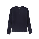 Bamboo Navy Cable Knit Sleeve Logo Sweater