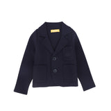 Le Bourdon Navy Piped Knit Blazer