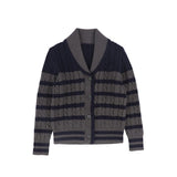 Bamboo Navy Striped Knit Cardigan