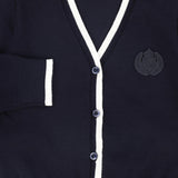 Le Bourdon Navy Trim Border Cardigan