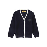 Le Bourdon Navy Trim Border Cardigan