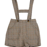 Noma Olive Plaid Houndstooth  Overalls