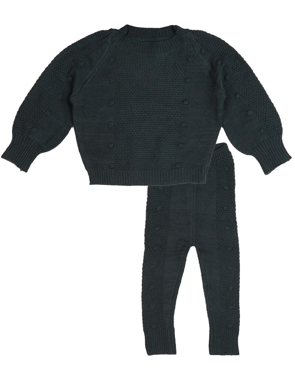 Noma Teal Ball Texture Knit Set
