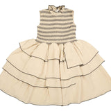 Noma Vanilla CONTRAST SMOCKING DRESS