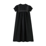 Nou Nelle Black Ribbon Trimmed 3/4 Sleeves Maxi Dress