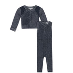 Blumint Navy Detailed Knit Cardigan And Overall