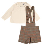 Noma Blue Gingham Suspender Set