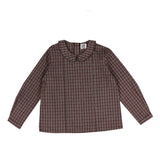 Noma Grey Peter Pan Collared Plaid Shirt