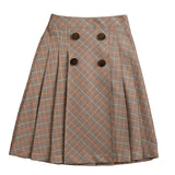 Noma Blue Gingham Pleated Skirt