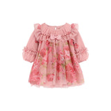 Angel Face Tea Rose Border Print Nadiya Baby Dress
