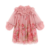 Angel Face Tea Rose Border Print Nadiya Dress