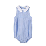 Nou Nelle Light Blue Striped Romper