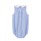 Nou Nelle Light Blue Striped Romper