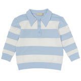 Numu Ice Blue Boys Striped Collar Sweatshirt