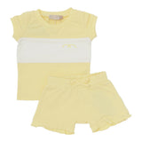 Numu Pale Yellow Striped Baby Girls Sweat Set