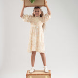 Teela Yellow Print Smocked Dress