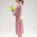 Emm Mauve Lace Slip Skirt