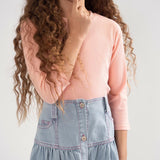 Teela Salmon Ribbed Tee