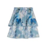 One Child Blue Everley Floral Printed Skirt