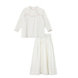 One Child White Tally Scalloped Trimming Set