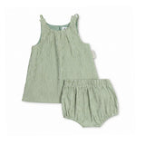 Bonjour Green Stripe Bloomer Set