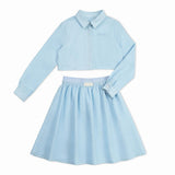 La Nina Light Blue Gingham Set
