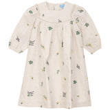 Pompomme Linen Embroidered Dress