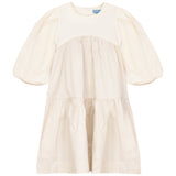 Pompomme Cream High Waisted Tiered Dress