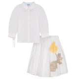 Pompomme White Floral Print Set