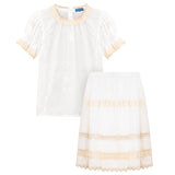 Pompomme Cream Lace Trimmed Set