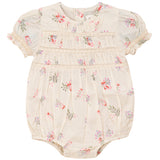 Pompomme Cream Neon Floral Romper