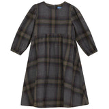 Pompomme Grey Plaid Dress