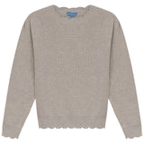 Pompomme Cream Scalloped Edge Sweater