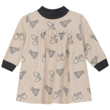 Pompomme Oatmilk Cord Printed Dress