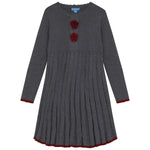 Pompomme Grey Crochet Flower Knit Dress